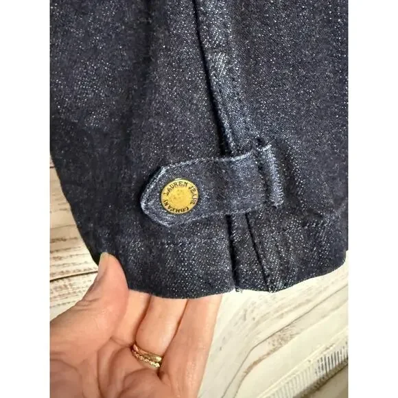 VTG Lauren Jeans by Ralph Lauren Jacket Dark Denim Button Down Classic Safari S - Picture 7 of 9